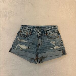 American Eagle Outfitters Distressed Blue Jean Shorts
